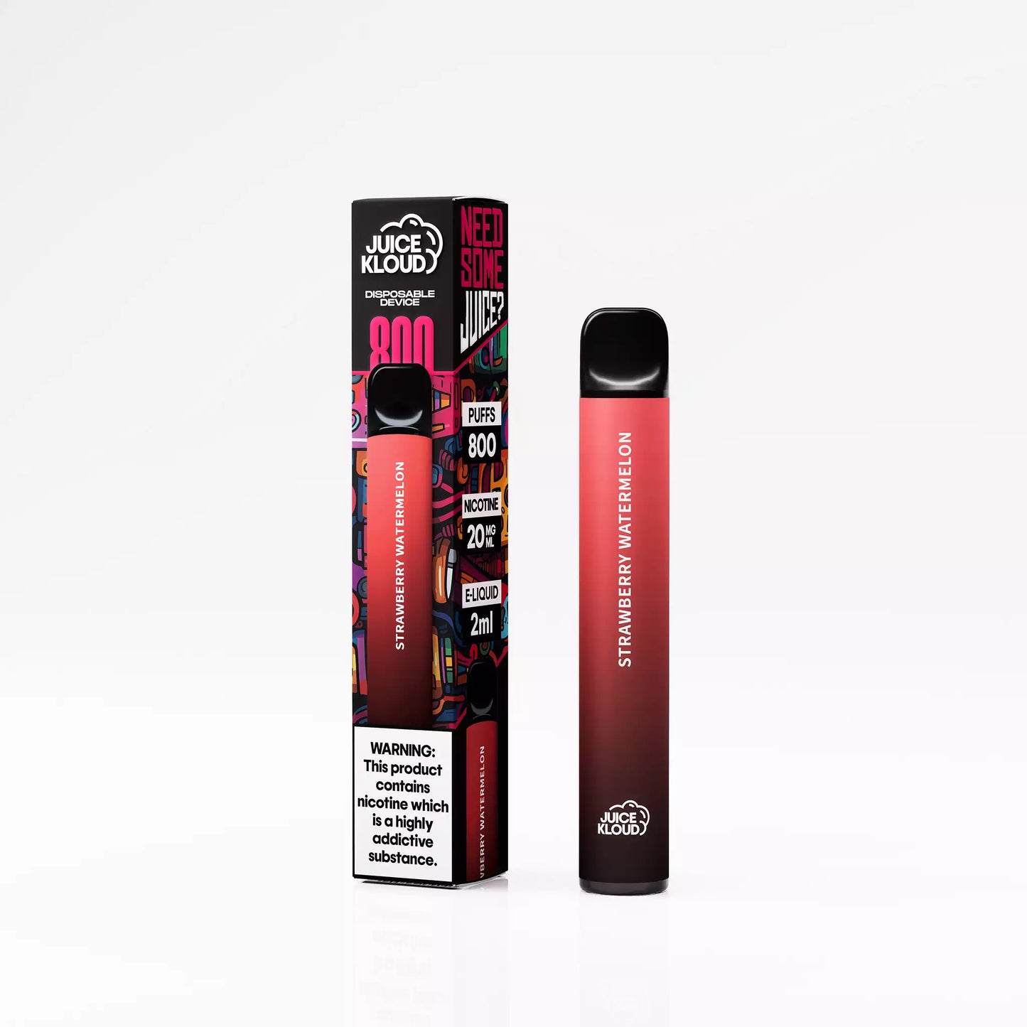 Juice Kloud 800 Puff Strawberry Watermelon - 2%/20mg Strength - Most Affordable South African Single-use Disposable Vape