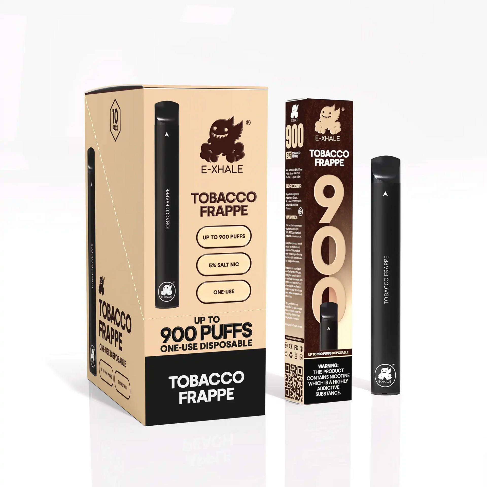 900 Tobacco Frappe Vape 10-Pack 5%