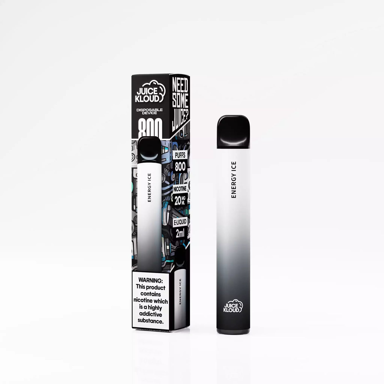 Juice Kloud 800 Puff Energy Ice Guarana - 2%/20mg Strength - Most Affordable South African Single-use Disposable Vape