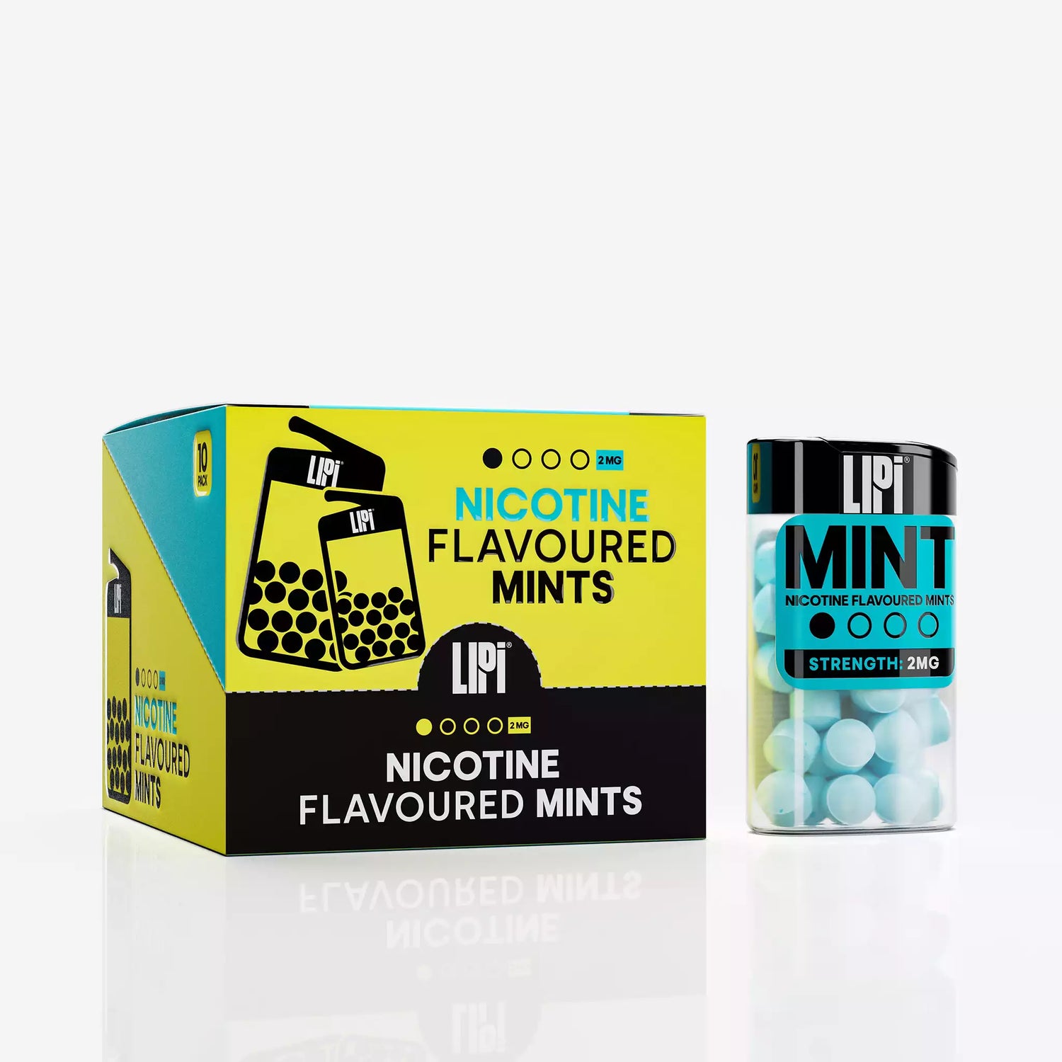 LIPI 2mg Nicotine Mints Lozenges Mint - 0.2%/2mg Strength - Digestible Oral Nicotine Alternative Smoke-Free Tobacco Free - Wholesale 10 Pack