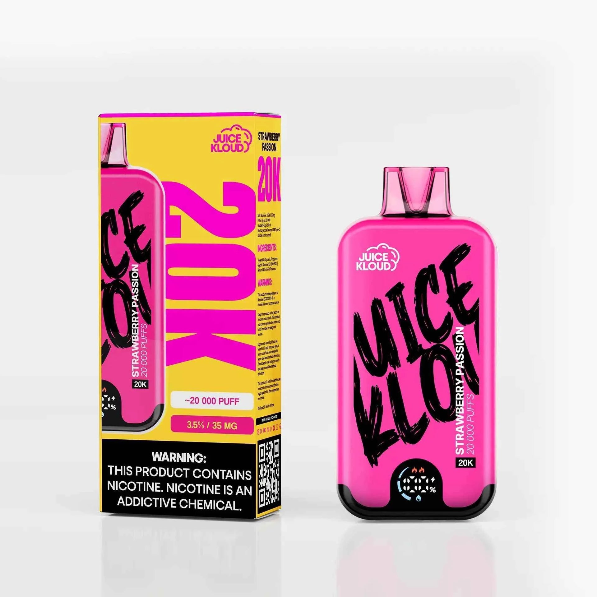 Disposable Vapes Newcastle Juice Kloud® Strawberry Passion 20 000 Puff Vape  – E-XHALE BP Wallsend